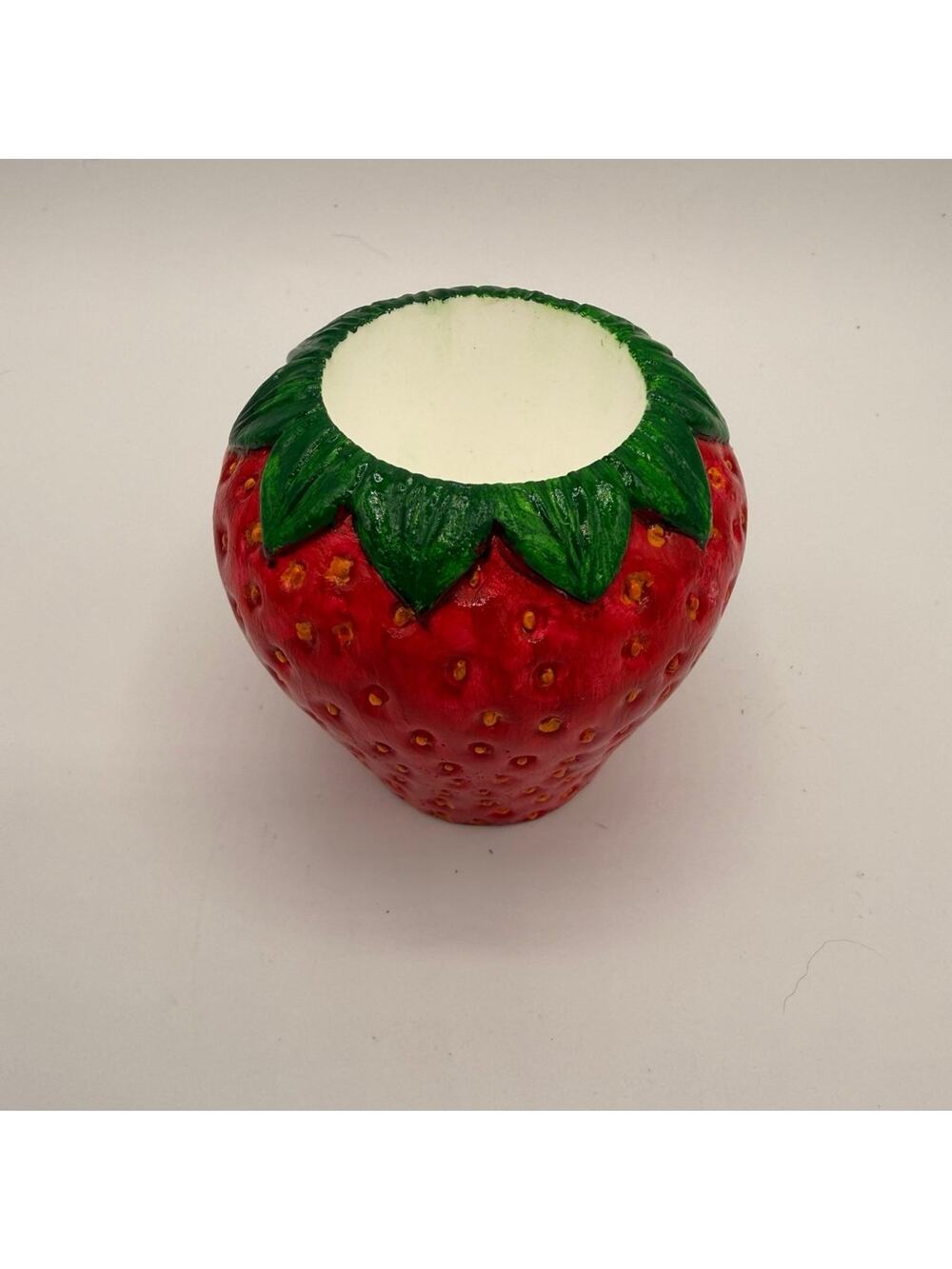 Handmade Eco Resin Strawberry Planter Cute Fruit Decor Hand Painted